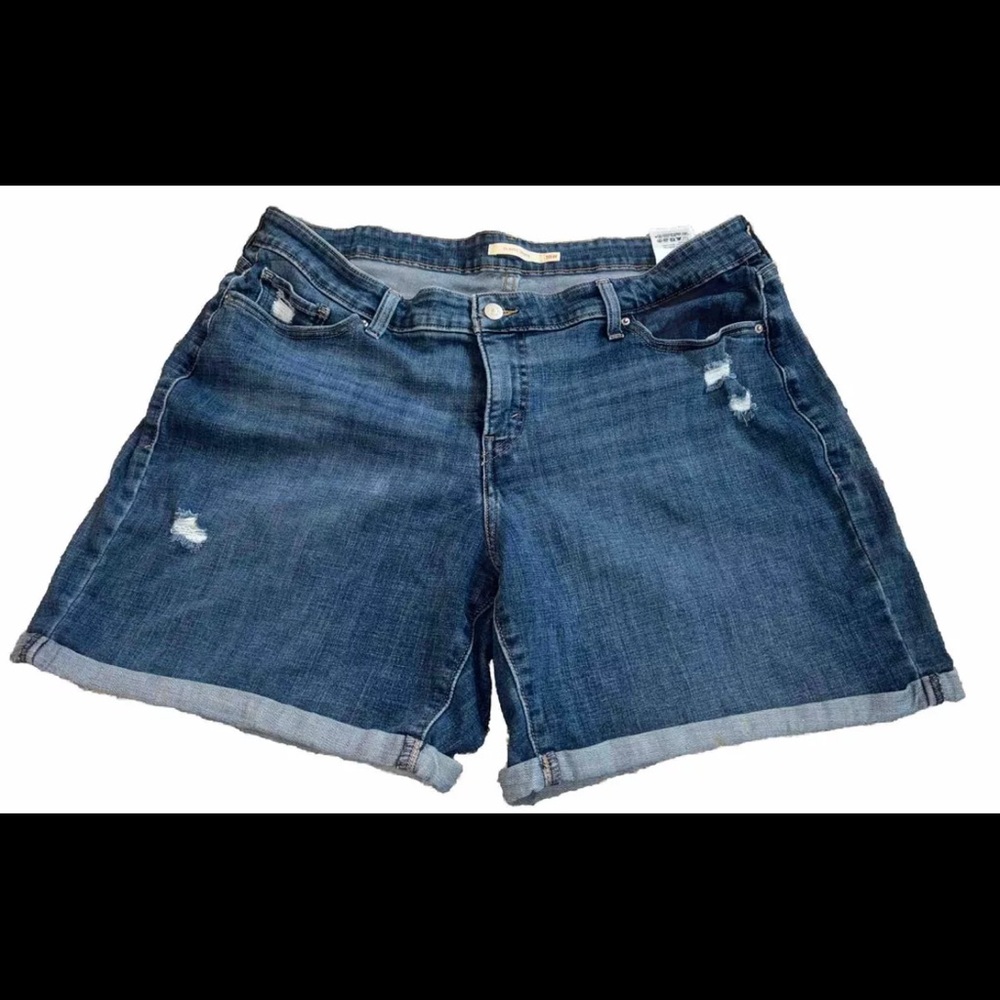 Levis Casual Medium Wash Denim Jean Shorts Womens Size 18W Blue